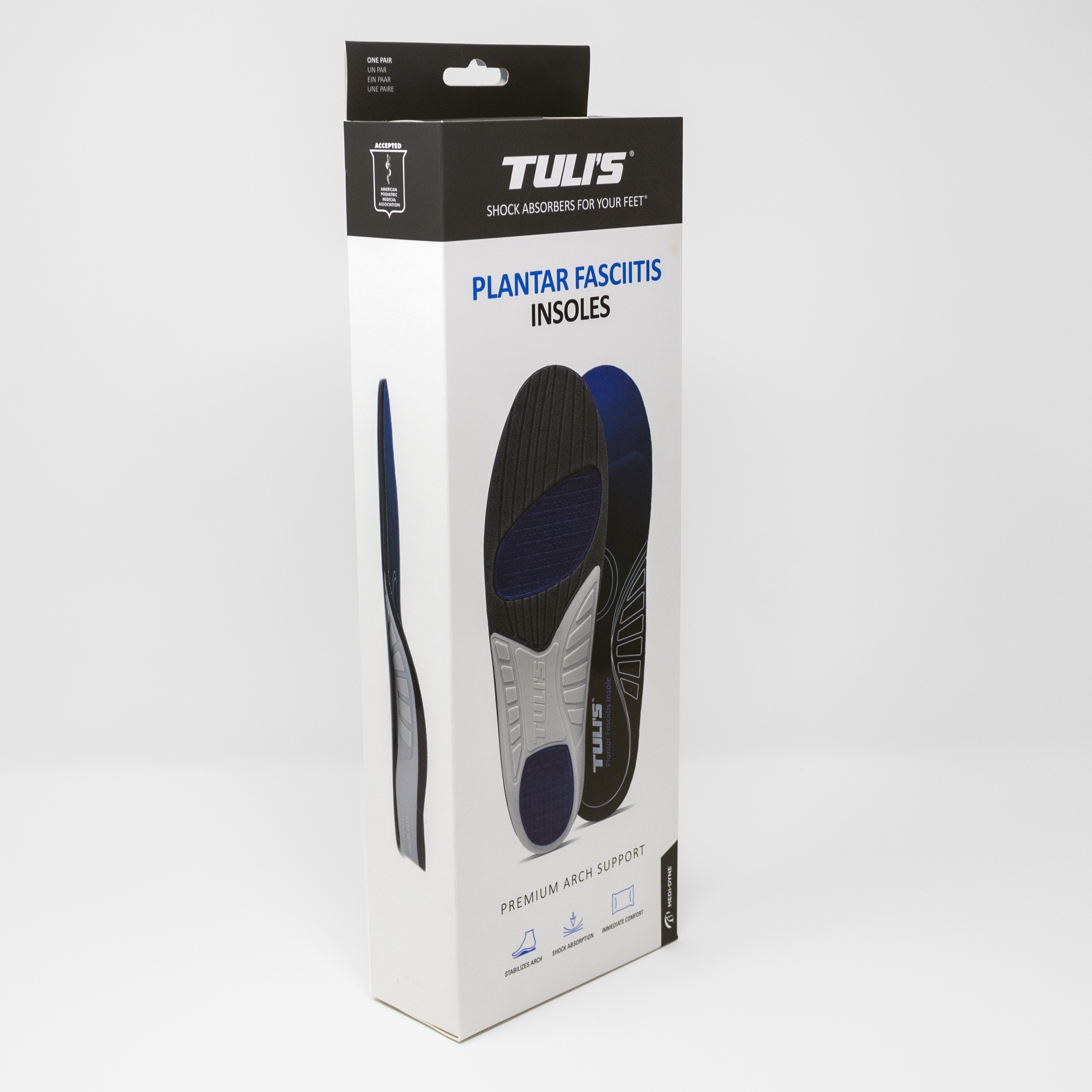 Plantar Fasciitis Insoles Box Front Angled