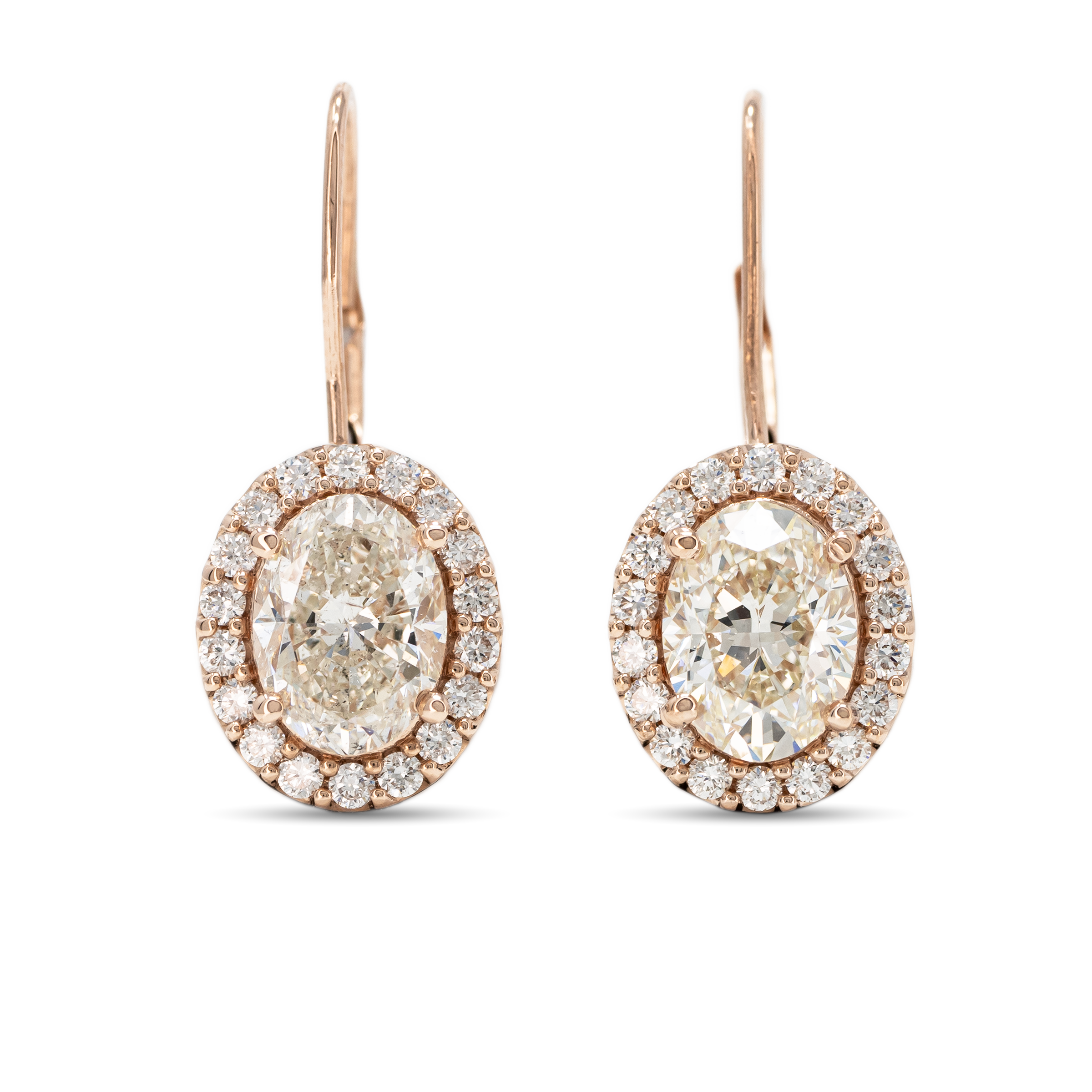 Oval Diamond Earrings